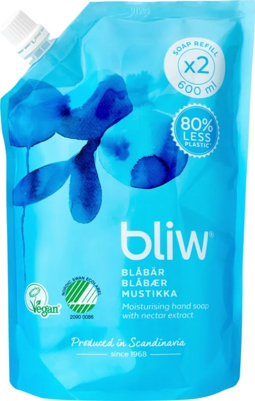 Bliw Blåbär Moisturising Soap Refill 600 ml v:2131070