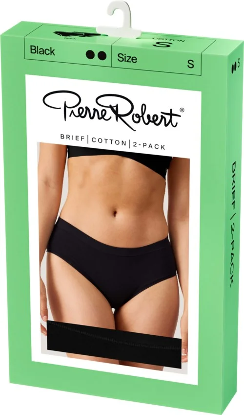 Pierre Robert Brief Cotton X2 Women Black S v:4733229