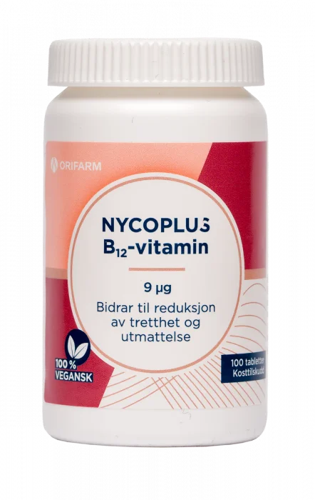 Nycoplus B12-vitamin 9mcg tabletter 100stk v:5857449 Nycoplus B12-vitamin 9mcg tabletter 100stk v:5857449