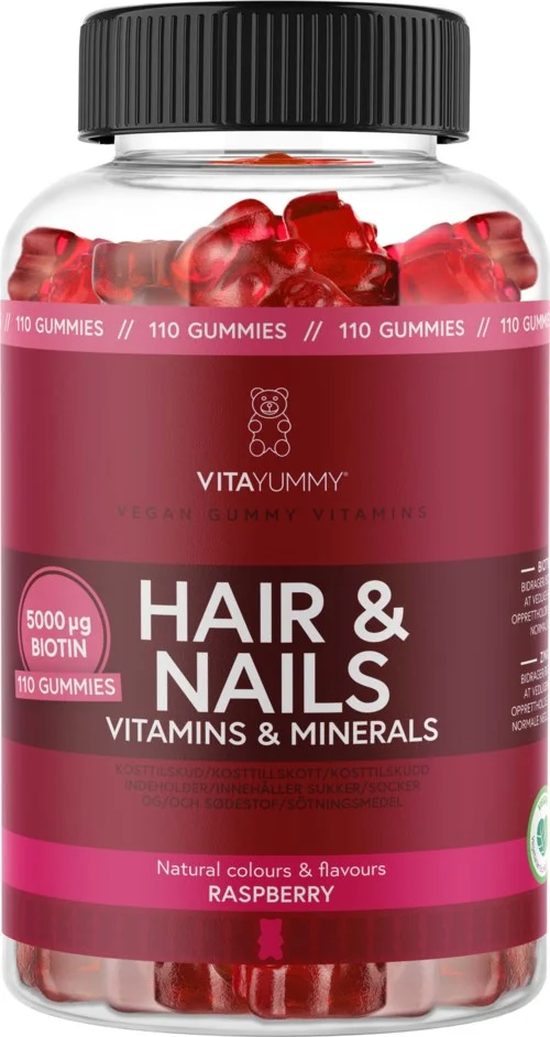 VitaYummy Hair & Nails Raspberry 110 stk v:7612601