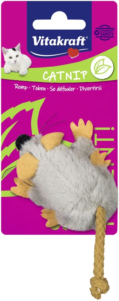 Vitakraft Plysmus med Catnip, grå v:7431080