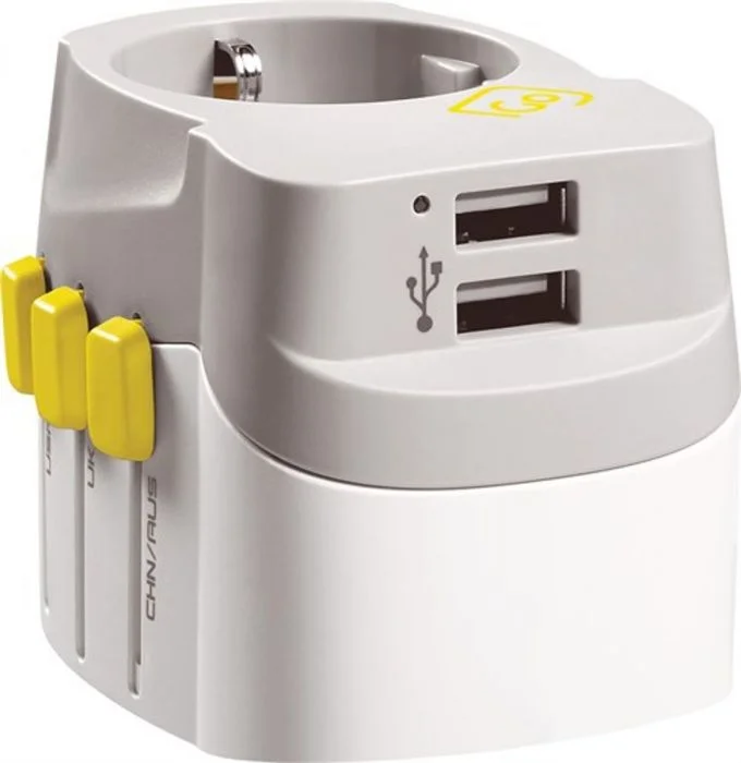Go Travel Adapter World + Twin USBA jordet 1 stk v:7348322