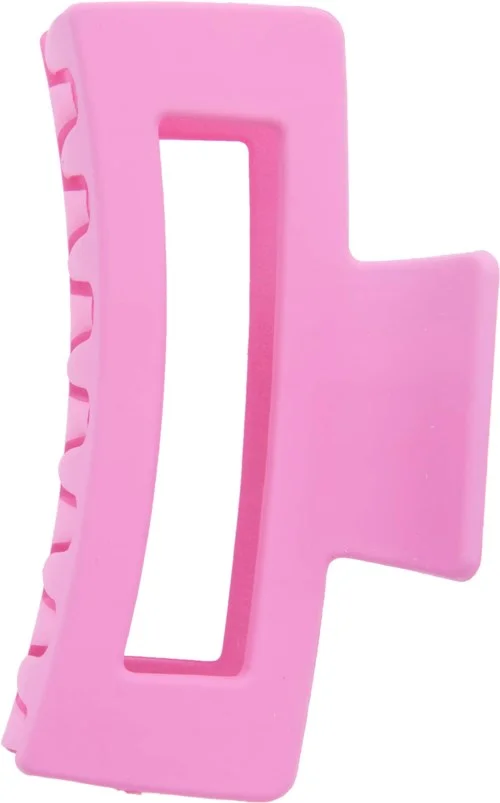 Dazzling Hair Clip Square 8,5 cm Pink Rubber Feel v:8532212