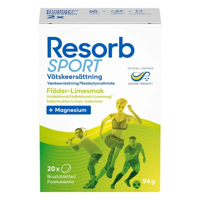 Resorb Sport brusetabletter hylleblomst-lime 20 stk v:3865860 Resorb Sport brusetabletter hylleblomst-lime 20 stk v:3865860