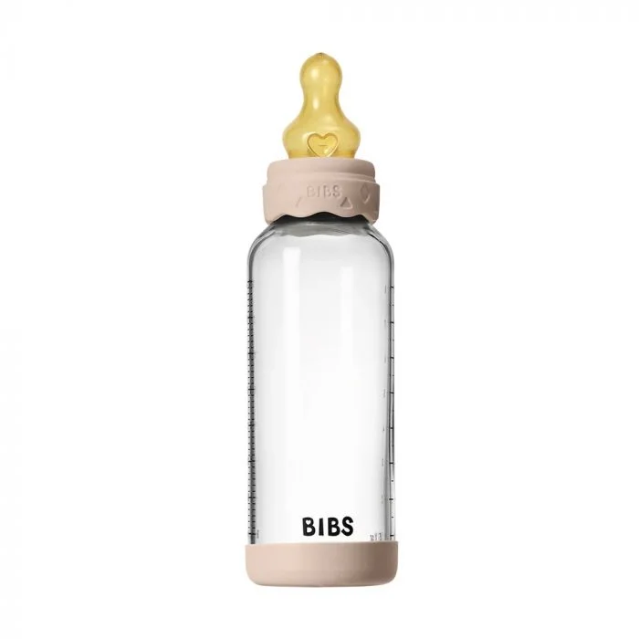 BIBS Glass Boheme Baby Bottle Round Latex Medium Flow Blush 240 ml v:1561229 BIBS Glass Boheme Baby Bottle Round Latex Medium Flow Blush 240 ml v:1561229
