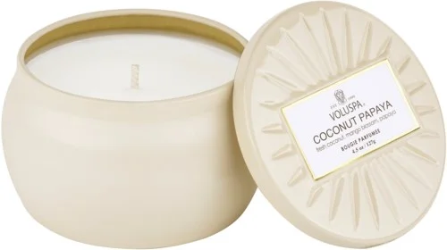 Voluspa Coconut Papaya Vermeil Petite Tin v:9515239 Voluspa Coconut Papaya Vermeil Petite Tin v:9515239