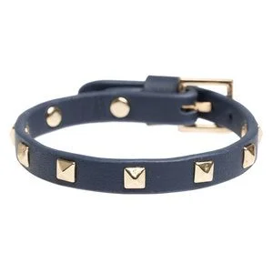 DARK Leather Stud Bracelet Mini Navy Blue v:2747878