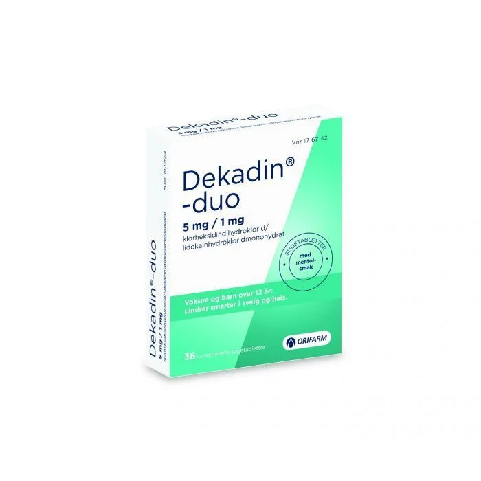 Dekadin-Duo sugetabletter 5/1mg Mentol – 36 stk v:7621456 Dekadin-Duo sugetabletter 5/1mg Mentol – 36 stk v:7621456