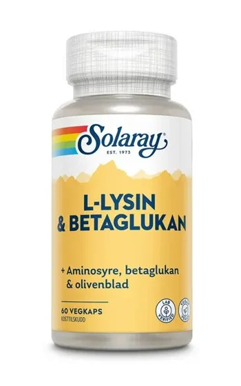 Solaray L-lysin & betaglukan 500 mg 60 kapsler v:1810462