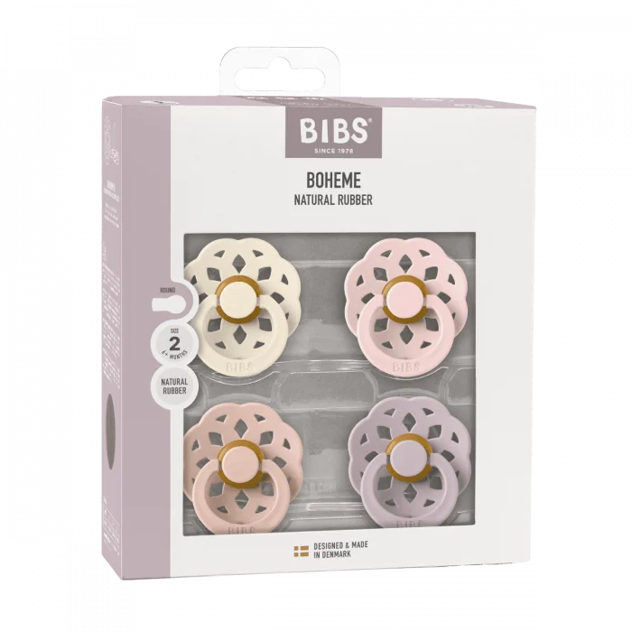 BIBS Boheme smokk lateks Size 2 Ivory/Blush/Blossom/Dusky Lilac 4 stk v:9095532 BIBS Boheme smokk lateks Size 2 Ivory/Blush/Blossom/Dusky Lilac 4 stk v:9095532