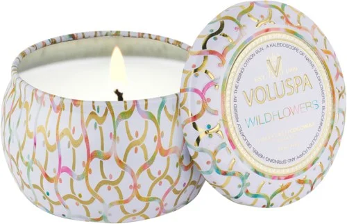 Voluspa Wildflowers Decorative Tin Candle 25h v:7549683
