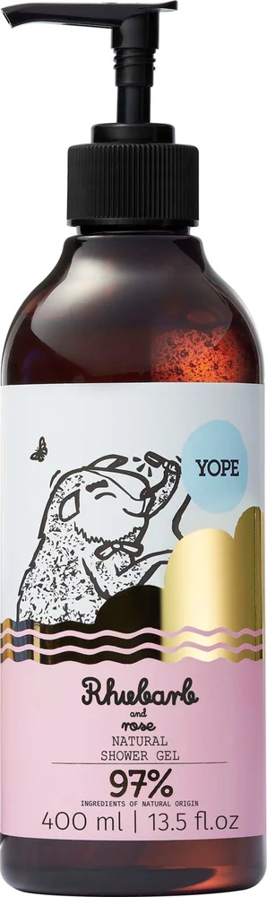 YOPE Botanical Shower Gel Rhubarb and Rose 400 ml v:5711733