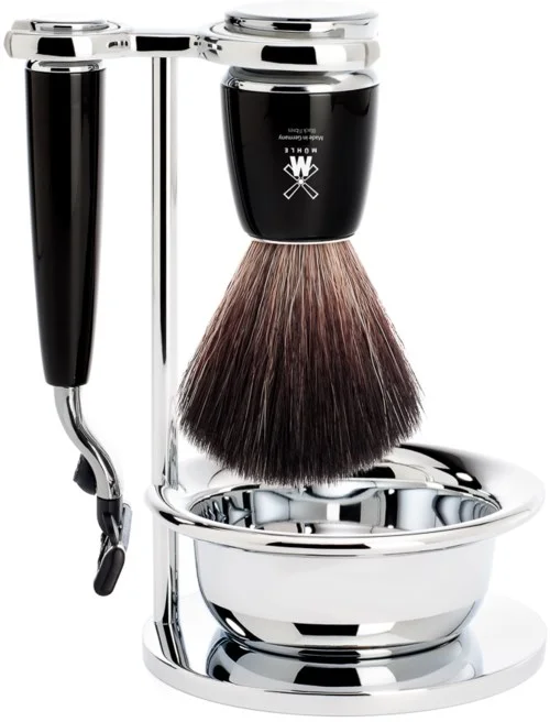 Mühle Rytmo Mach3Barbersett Black Fibre Resin With Bowl Black v:1249044