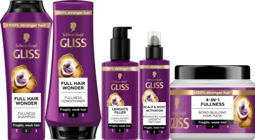 Schwarzkopf Gliss Full Hair Wonder Bundle Shampoo 250 ml & Conditioner 200ml & Filler 100ml & Serum 100ml & Mask 400 ml v:4769420