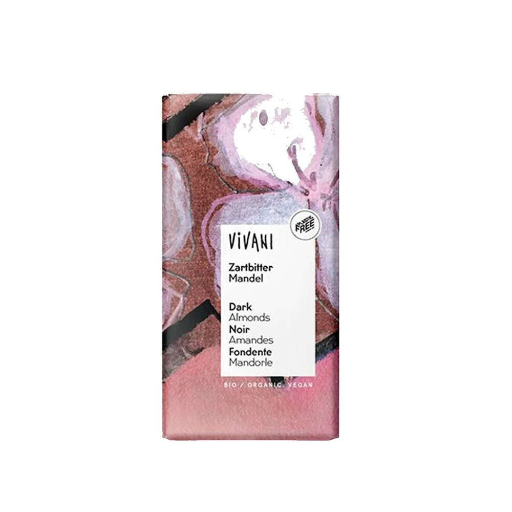 Vivani mørk sjokolade med hele mandler Ø – 100 g v:2345891