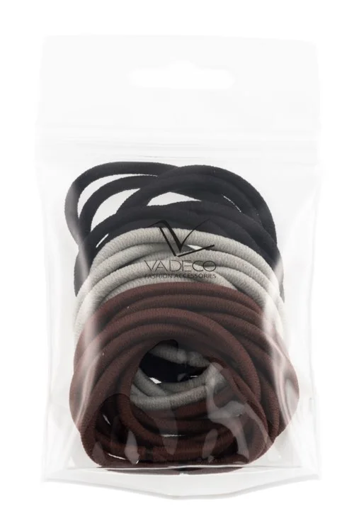 Avalea Hair Ties 24 pcs 4mm no metal black/grey/brown v:3643111 Avalea Hair Ties 24 pcs 4mm no metal black/grey/brown v:3643111