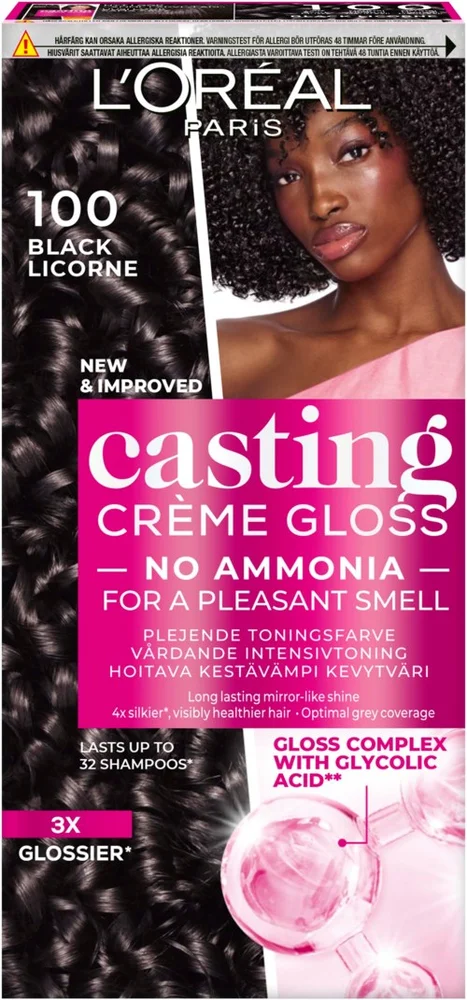 Loreal Paris Casting Crème Gloss Semi-permanent Coloration 100 Black Licorice v:6366847 Loreal Paris Casting Crème Gloss Semi-permanent Coloration 100 Black Licorice v:6366847
