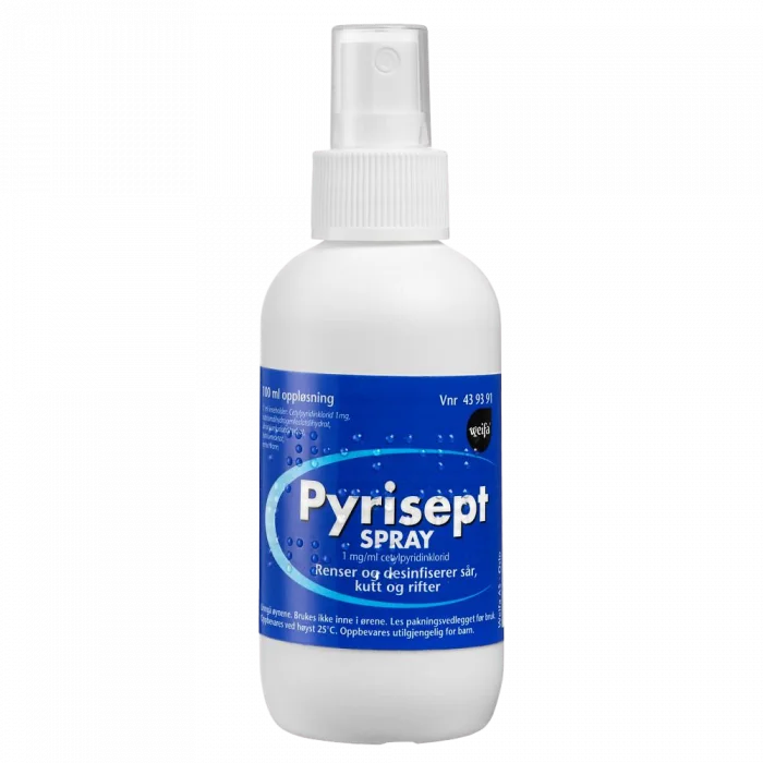 Pyrisept 1 mg/ml oppløsning spray 100 ml v:1795067 Pyrisept 1 mg/ml oppløsning spray 100 ml v:1795067