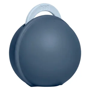 BIBS Colour Pacifier Round Latex Baby Blue Size 1 & BIBS Pacifier Case Mini Steel Blue v:5777469