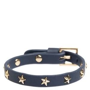 DARK Leather Star Stud Bracelet Mini Navy Blue v:3847718
