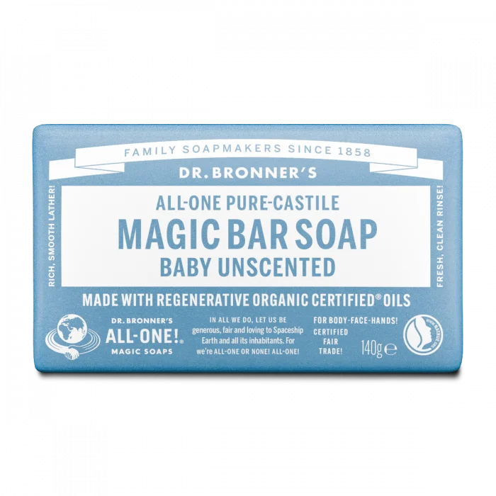 Dr. Bronner’s Magic Bar Soap Baby uten parfyme – fast såpe sensitiv hud v:9613543