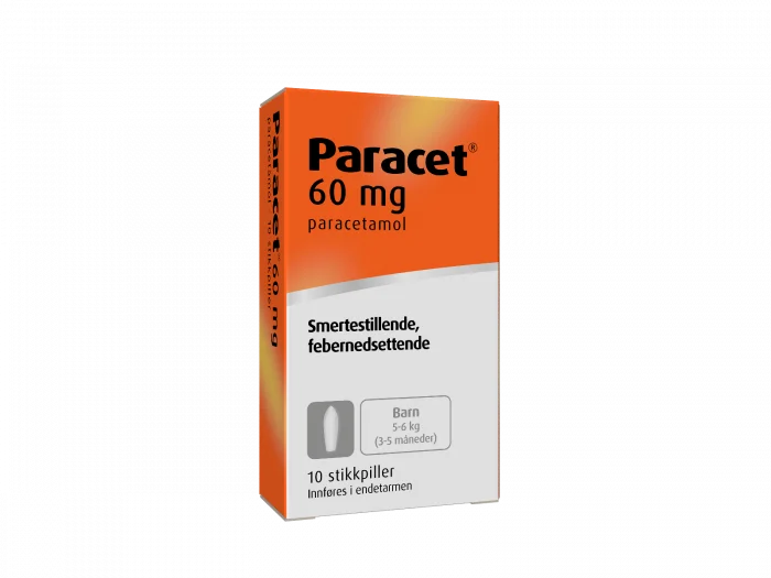 Paracet 60 mg stikkpiller 10 stk – mot smerte og feber v:2271036 Paracet 60 mg stikkpiller 10 stk – mot smerte og feber v:2271036