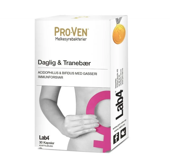 Pro-Ven Daglig & Tranebær Lab4 melkesyrebakterier kapsler 30 stk v:4034541