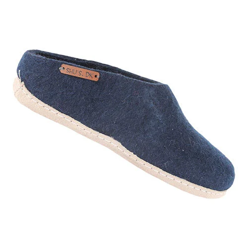 Ulltøffel m. Lærsåle Blue | 37 v:5603428