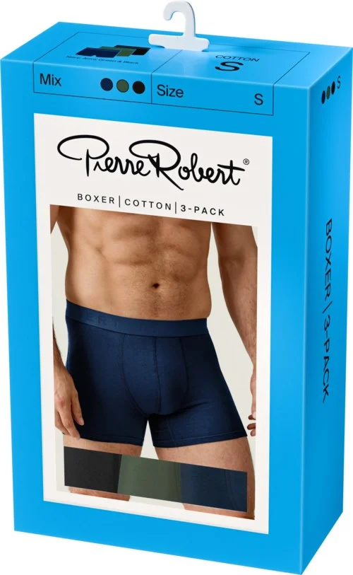 Pierre Robert Cotton Boxer Men X3 Navy, Army Green & Black M v:6485869