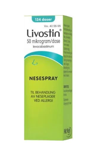 Livostin 50 mcg/dose nesespray 134 doser v:9745242 Livostin 50 mcg/dose nesespray 134 doser v:9745242