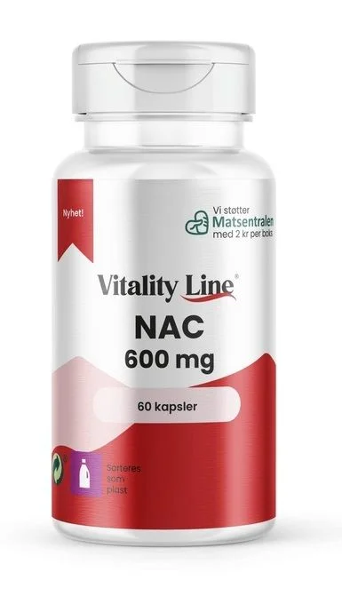 Vitality Line NAC 600mg 60 kapsler v:6919903 Vitality Line NAC 600mg 60 kapsler v:6919903