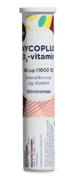 Nycoplus D3-vitamin 40 µg brusetabletter sitronsmak 20 stk v:6887963