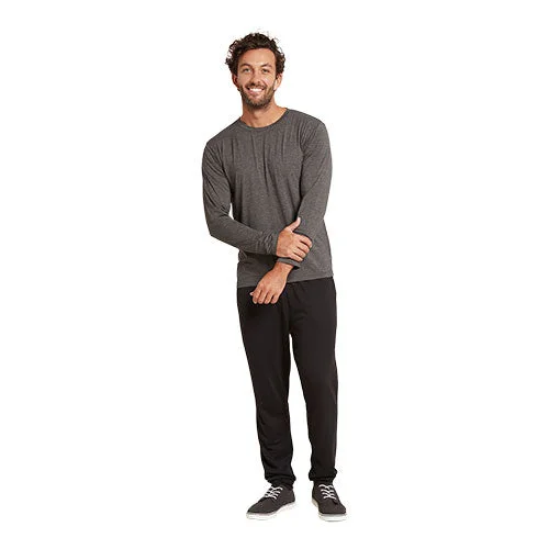 Men’s Long Sleeve Crew T-Shirt Dark Marl | Str. S v:1879610