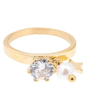DARK Single Crystal Ring With Charm Crystal Size 1 v:6944020