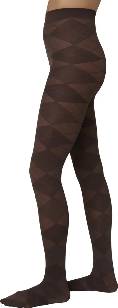 Swedish Stockings Rebecka Argyle Tights Dark Brown M v:6742039