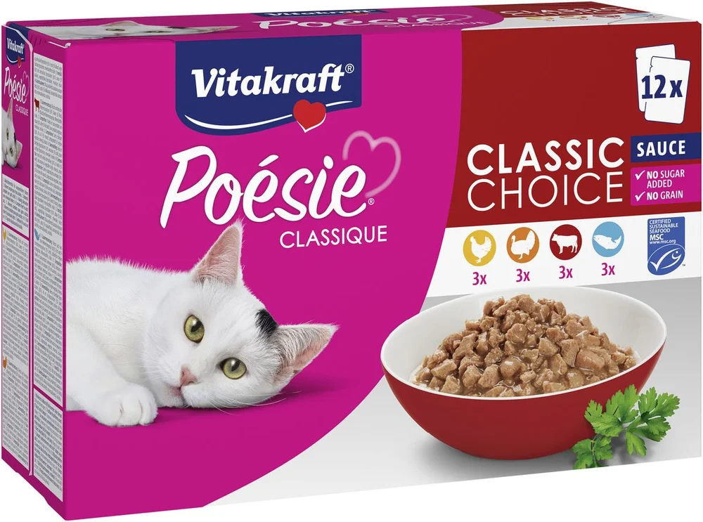 Vitakraft Poésie Classique våtmat til katt multipack, sauce – 12 stk v:9031946 Vitakraft Poésie Classique våtmat til katt multipack, sauce – 12 stk v:9031946