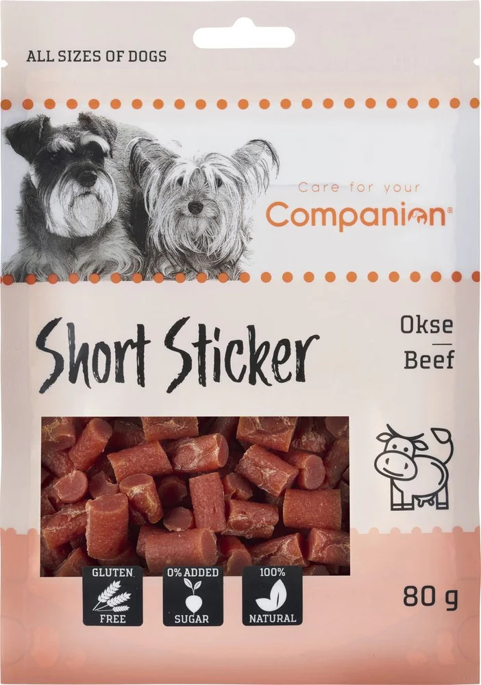 Companion Short Beef Sticker, godbiter m. okse – 80 g v:9938582 Companion Short Beef Sticker, godbiter m. okse – 80 g v:9938582