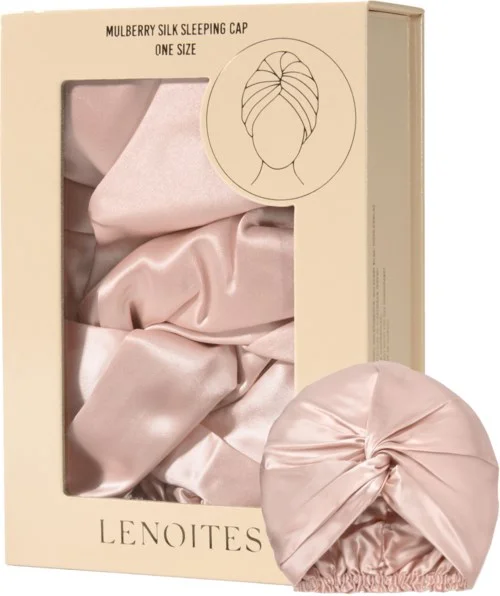 Lenoites Mulberry Silk Sleeping Cap Pink v:7483788