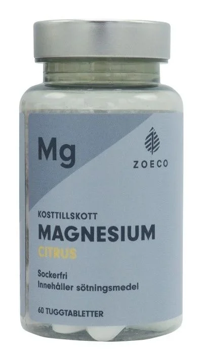Zoeco Magnesium citrus 125 mg 60 tyggetabletter v:7224284 Zoeco Magnesium citrus 125 mg 60 tyggetabletter v:7224284