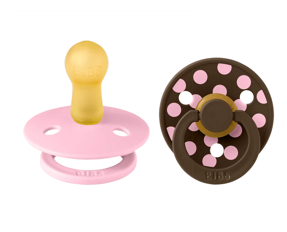 BIBS Pacifier Studio Colour Latex Polka Str. 2 Baby Pink/Mocha – 2 stk. v:6818736
