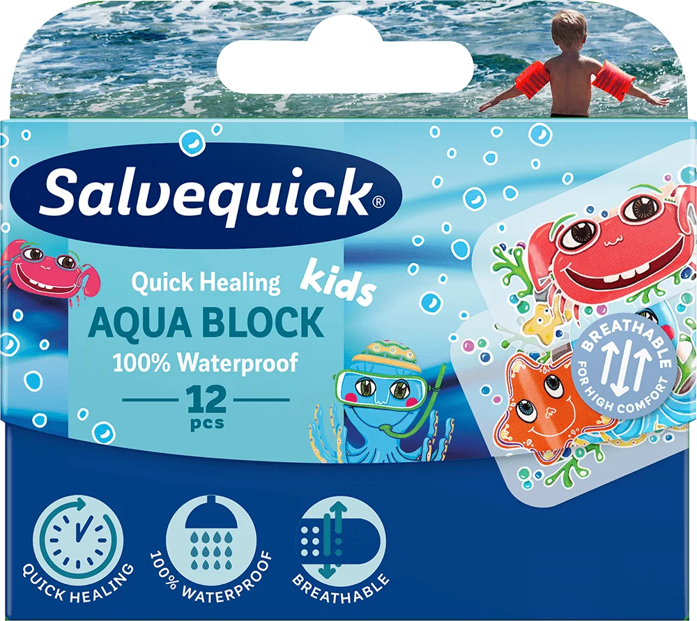 Salvequick Aqua Block Kids - 12 stk v:8882106