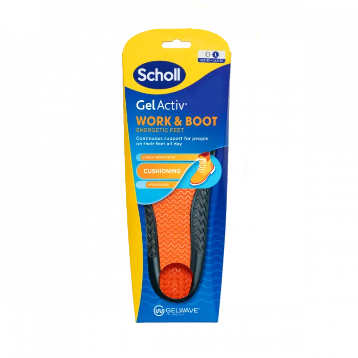 Scholl Gel Activ Work & Boot innleggssåler Large 1 par v:5231762