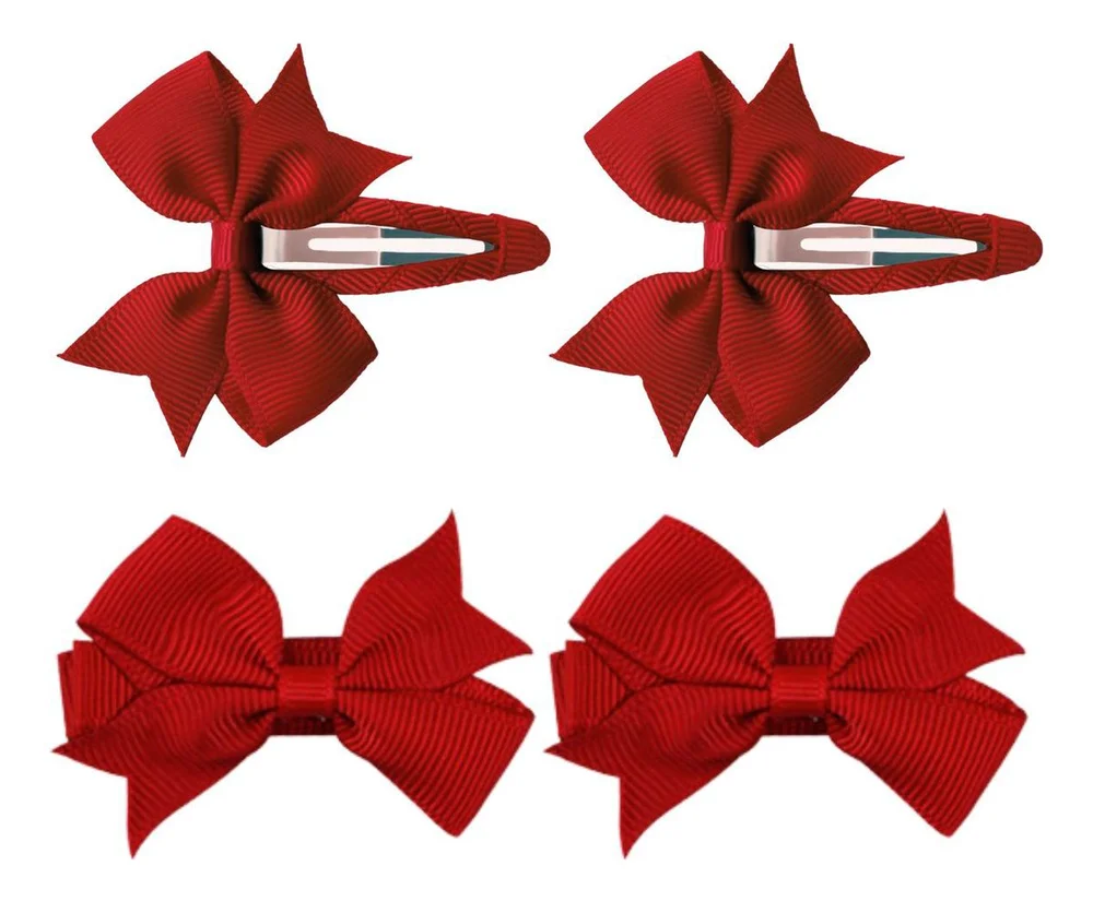 SOHO Ayla Sløyfe Hårspenner Cherry Red – 4 stk. v:5443052