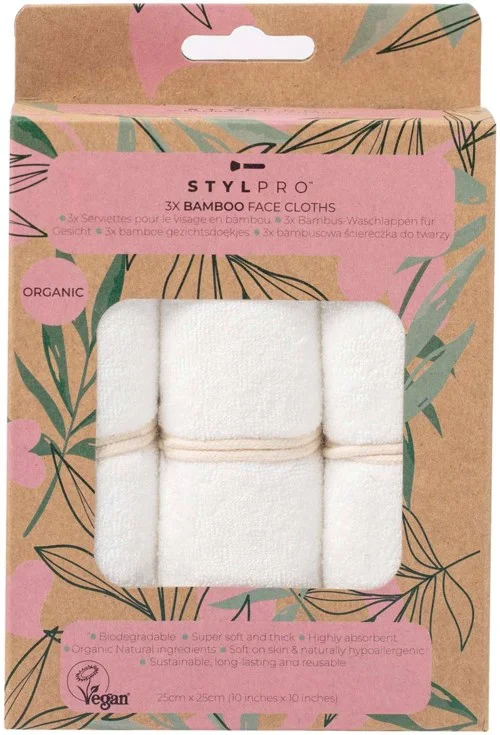 STYLPRO Bamboo Face Cloth-3 Pack v:9708752 STYLPRO Bamboo Face Cloth-3 Pack v:9708752