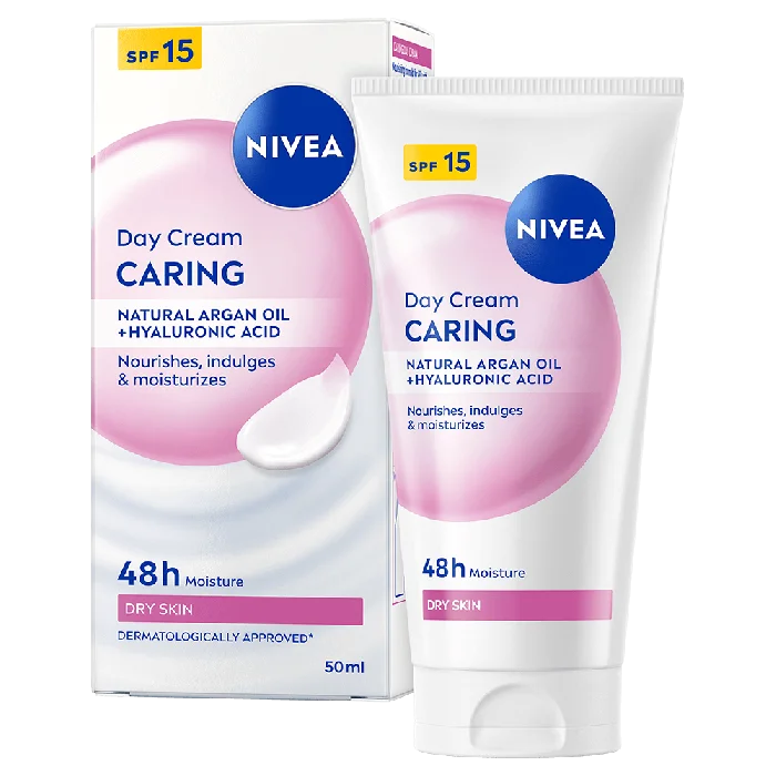 NIVEA Day Cream Caring Dry & Sensitive Skin SPF 15 | Dagkrem for tørr og sensitiv hud v:7667168