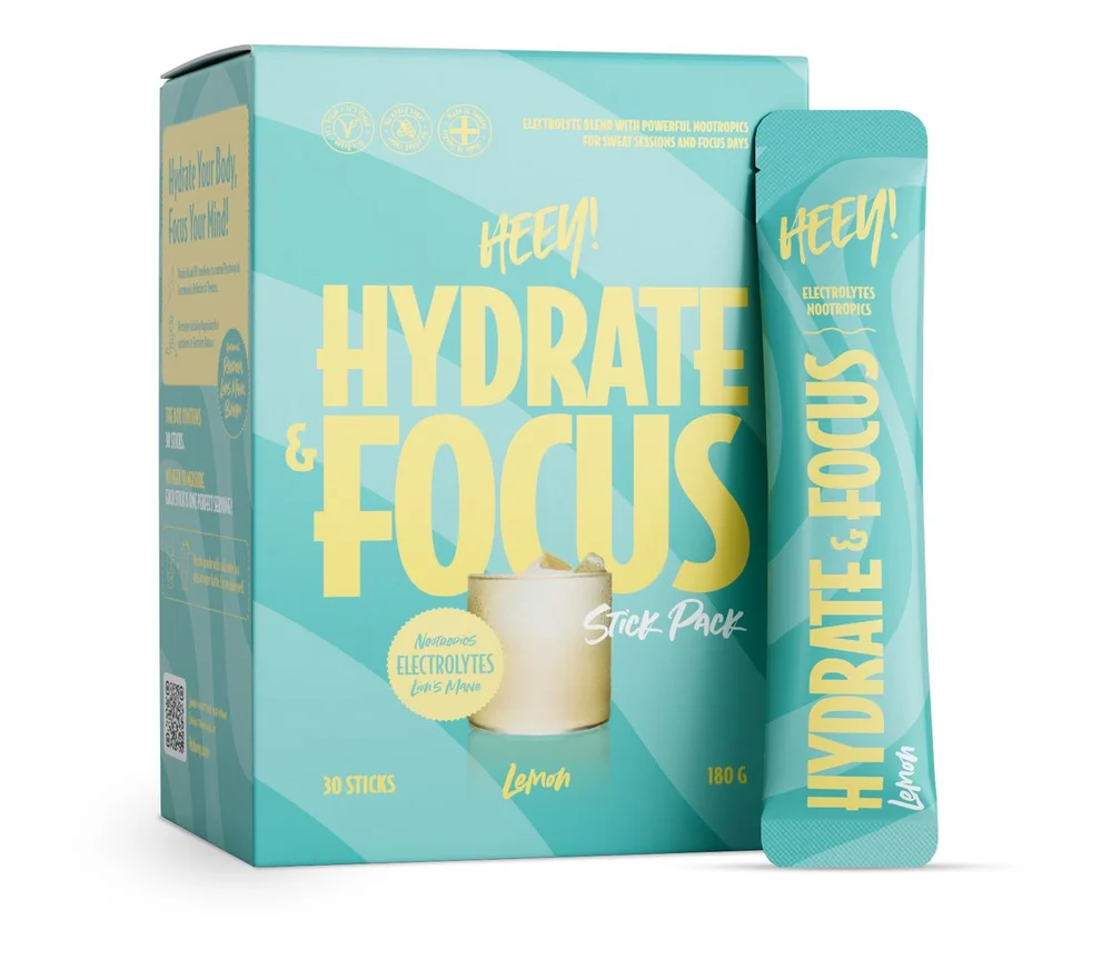 Heey! Hydrate & Focus Electrolytes - Lemon - Stick Pack - 30 stk. v:9909755